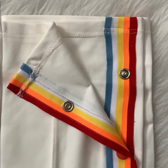 LAST CALL 🤍🌈White Joggers with Rainbow Details - Picture 6 of 8